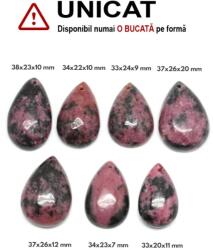  Pandantiv Rodonit Naturala cu Gaura - Picatura - 33-38 x 20-26 x 7-20 mm - 1 Buc