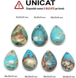  Pandantiv Jasp Acvaterra Natural cu Gaura - Picatura - 25-31 x 18-23 x 11-14 mm - 1 Buc
