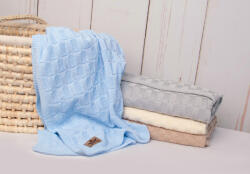 Baby Nellys de lux bumbac tricotat pătură, pătură CUB, 80 x 100 cm - Sf. albastru Lenjerii de pat bebelusi‎, patura bebelusi