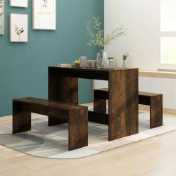 vidaXL Set mobilier de bucătărie, 3 piese, stejar afumat, PAL (812969)