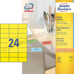 Avery 3451 Avery univerzális címke - sárga 70x37mm