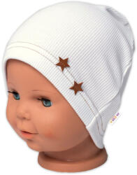 Baby Nellys Şapcă cu nervuri Stele - alb