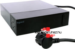 Legrand Elosztóállomás TV-hez 4x2P+F + 4x2P, 6A, túlfeszültség-védelemmel, 2 m vezetékkel, fekete, Legrand 694595 (694595)