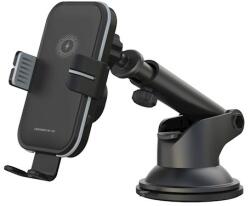 XO WX027 telefontartó műszerfalra/szellőzőre, 15W-os vezetékes töltéssel, fekete