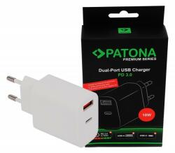 PATONA Premium PD18W USB-C // USB-A töltő (PD3.0) (white) (2584) (2584)