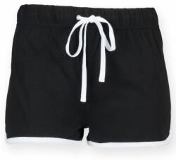 SF (Skinnifit) Pantaloni scurți retro pentru femei - Neagră / albă | 2XL (SK069-1000167220)