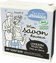 Secrets de Provence Enyhe szappan aktív szénnel - 100 g