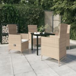 vidaXL Set mobilier pentru grădină, cu perne, 5 piese, bej (3099438)