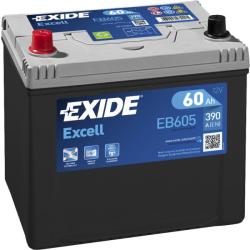 Exide Excell EB605 60Ah 390A left+ (EB605)