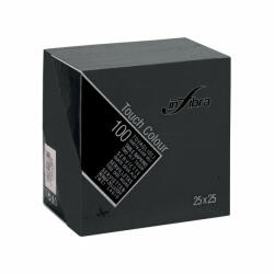 INFIBRA Szalvéta 25x25cm fekete 2réteg 100lap/csomag (I0341)