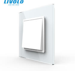 LIVOLO Intrerupator mecanic simplu cruce 2M, cu rama sticla Livolo (VL-FCMM10A-2WP-P7E)