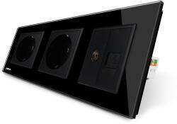 LIVOLO Priza dubla schuko +priza tv+ priza retea calculator Livolo (VL-C7C2EU/VL-C791VC-12)