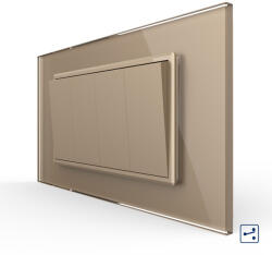 LIVOLO Intrerupator mecanic qvadruplu cap scara , 4M, cu rama sticla Livolo (VL-4FCMKS-1AP-P9E)