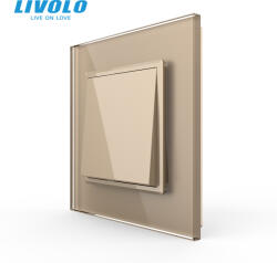 LIVOLO Intrerupator mecanic simplu cruce 2M, cu rama sticla Livolo (VL-FCMM10A-2AP-P7E)