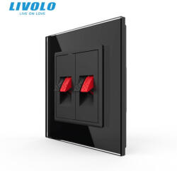 LIVOLO Priza dubla cabluri audio cu panou din sticla securizata Livolo (VL-2FCSD-1BP-P7E)