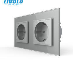 LIVOLO Priza Schuko dubla cu panou din sticla Livolo (VL-C7-2FCTC16A-4I)