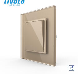 LIVOLO Intrerupator mecanic cap-scara simplu Livolo cu panou din sticla model nou (VL-FCMKS-2AP-P7E)