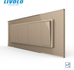 LIVOLO Intrerupator mecanic cap scara 4 posturi cu rama sticla 6 7 M Livolo (VL-4FCMKS-2AP/1AP-P9E)