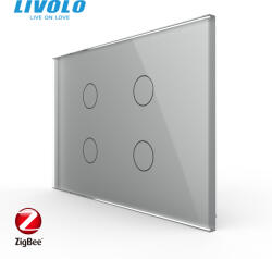 Livolo Intrerupator tactil Livolo qvadruplu cap scara cruce ZIGBEE standard italian serie noua (VL-FC4SZ-3G-P904-3I)
