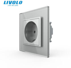 LIVOLO Priza Schuko Livolo cu panou din sticla serie noua (VL-FCTC16A-2IP-P7E)