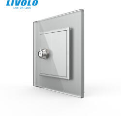 LIVOLO Priza simpla Satelit cu panou sticla, Livolo (VL-FCSL-1IP-P7E)