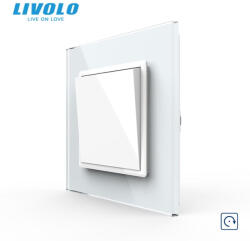 LIVOLO Intrerupator mecanic simplu cu revenire 2M, cu rama sticla Livolo (VL-FCMH-2WP-P7E)