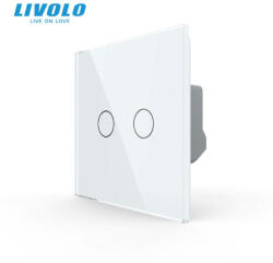 LIVOLO Intrerupator dublu cu touch Livolo serie noua (VL-FC2-2G-W)