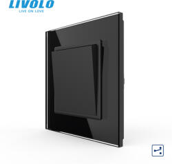 LIVOLO Intrerupator mecanic cap-scara simplu Livolo cu panou din sticla model nou (VL-FCMKS-2BP-P7E)