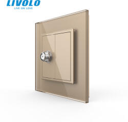 LIVOLO Priza simpla Satelit cu panou sticla, Livolo (VL-FCSL-1AP-P7E)