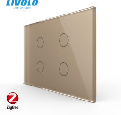Livolo Intrerupator tactil Livolo qvadruplu cap scara cruce ZIGBEE standard italian serie noua (VL-FC4SZ-3G-P904-3A)