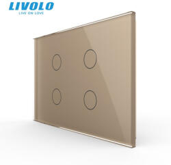 LIVOLO Intrerupator tactil Livolo qvadruplu cap scara cruce standard italian serie noua (VL-FC4S-3G-P904-3A)