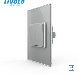 LIVOLO Intrerupator mecanic dublu cap scara 2M, Standard italian Livolo (VL-2FCMKS-1IP-P9E)