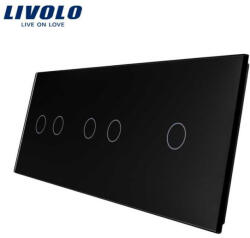 Livolo Panou intrerupator dublu+dublu+simplu sticla crystal (VL-P702/02/01-6A)