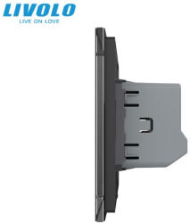 LIVOLO Intrerupator tactil simplu Livolo, buton sonerie serie noua (VL-FC1NB-2G-B)