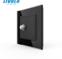 LIVOLO Priza simpla Satelit cu panou sticla, Livolo (VL-FCSL-1BP-P7E)