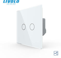 LIVOLO Intrerupator tactil dublu cap scara cruce Livolo serie noua (VL-FC2S-2G-W)