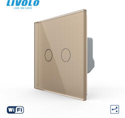 LIVOLO Intrerupator dublu cap scara cruce wireless cu touch Livolo serie noua (VL-FC2SR-2G-A)