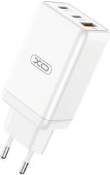 XO CE03 65W GaN gyorstöltő (Fehér) - USB-C PD 65W + USB-A QC 30W