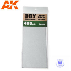 AK Interactive Sandpaper - Dry Sandpaper 400 Grit. 3 units