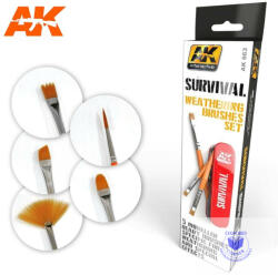 AK Interactive Brushes - SURVIVAL WEATHERING BRUSH SET