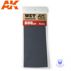 AK Interactive Sandpaper - Wet Sandpaper 600 Grit. 3 units