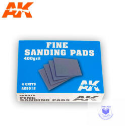 AK Interactive Sandpaper - Fine Sanding Pads 400 grit. 4 units