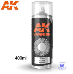 AK Interactive Primer - Gloss Varnish - Spray 400ml (Includes 2 nozzles)