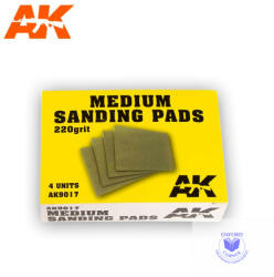 AK Interactive Sandpaper - Medium Sanding Pads 220 grit. 4units