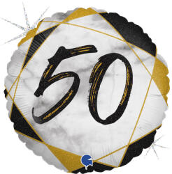 Grabo Balon folie rotund imprimat 50 ani negru 46 cm - articole-petreceri - 20,99 RON
