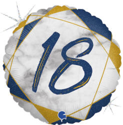 Grabo Balon folie rotund imprimat 18 ani majorat albastru 46 cm - articole-petreceri - 20,99 RON