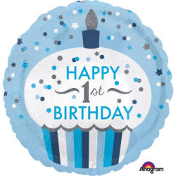 Amscan Anagram Balon folie briosa albastra happy Birthday Prima aniversare 1 an 43cm - articole-petreceri - 24,99 RON