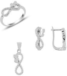 BeSpecial Set argint inel, cercei, pandant cu infinit si inimioare (STU0151_173)