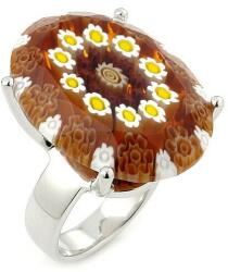 BeSpecial Inel argint 925 rodiat cu sticla murano millefiori (ISX0356_19575)