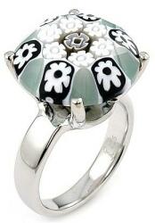 BeSpecial Inel argint 925 rodiat cu sticla murano millefiori (ISX0363_19595)